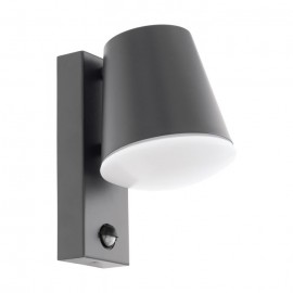 Eglo-CALDIERO EXT W/B SENS 1X10W E27 Anthracite /Opal  